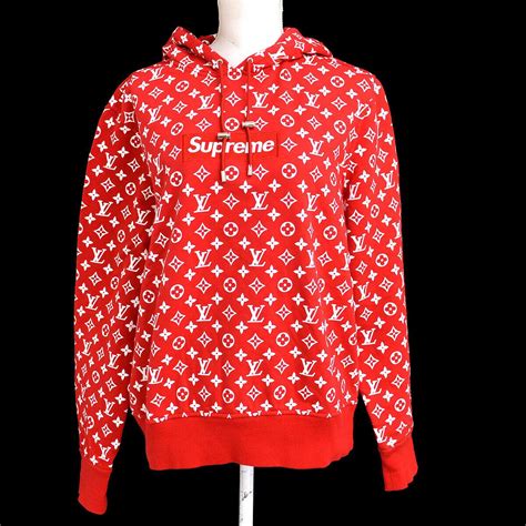 red and white louis vuitton supreme hoodie|louis vuitton hoodie sizing.